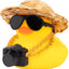 Pato de goma con sombrero para salpicadero coche