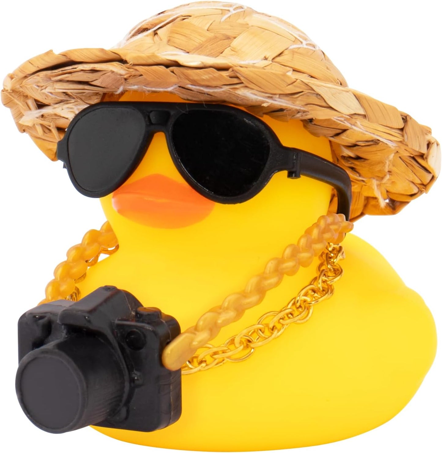 Pato de goma con sombrero para salpicadero coche