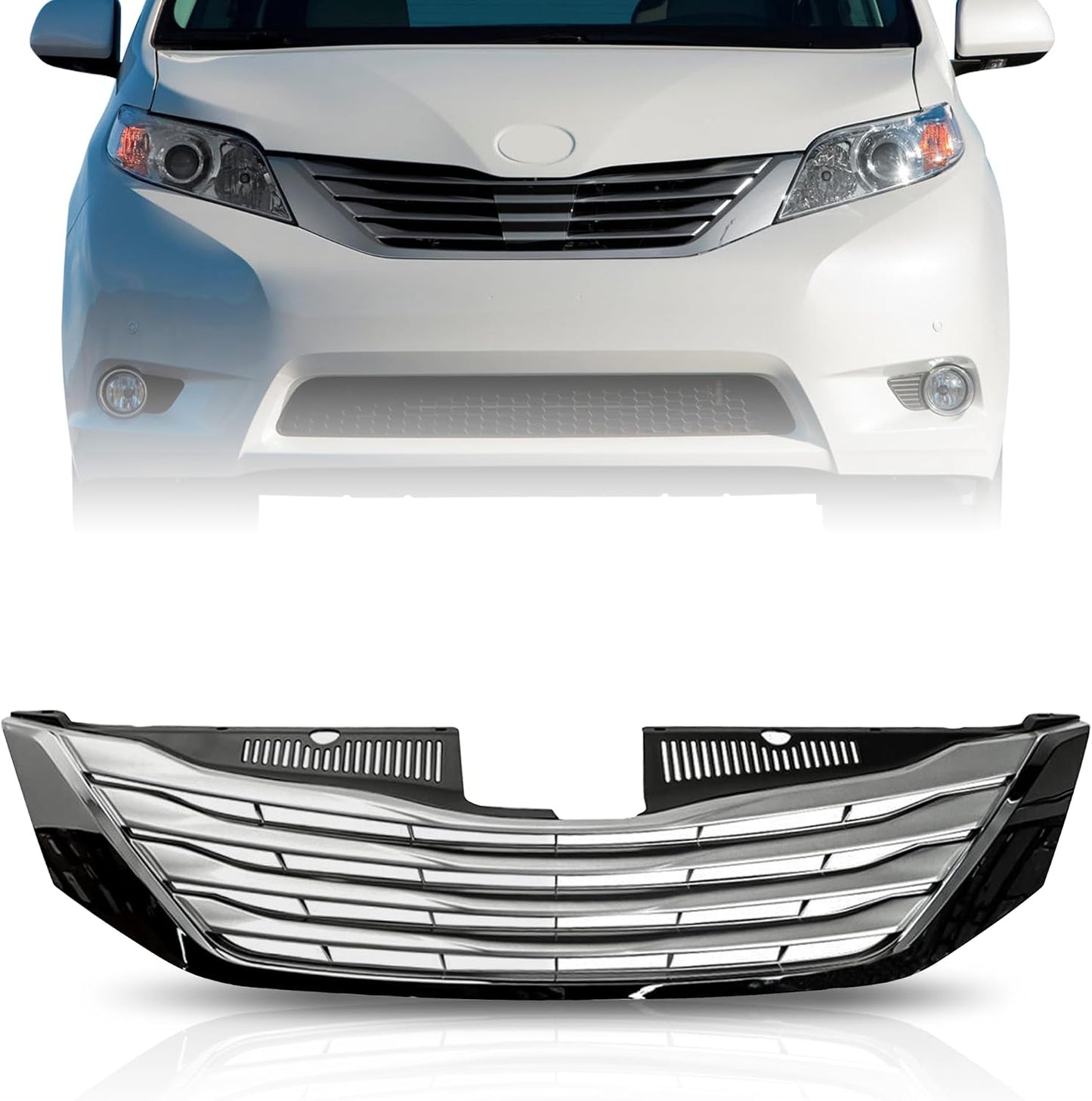 Parrilla delantera cromada para Toyota Sienna