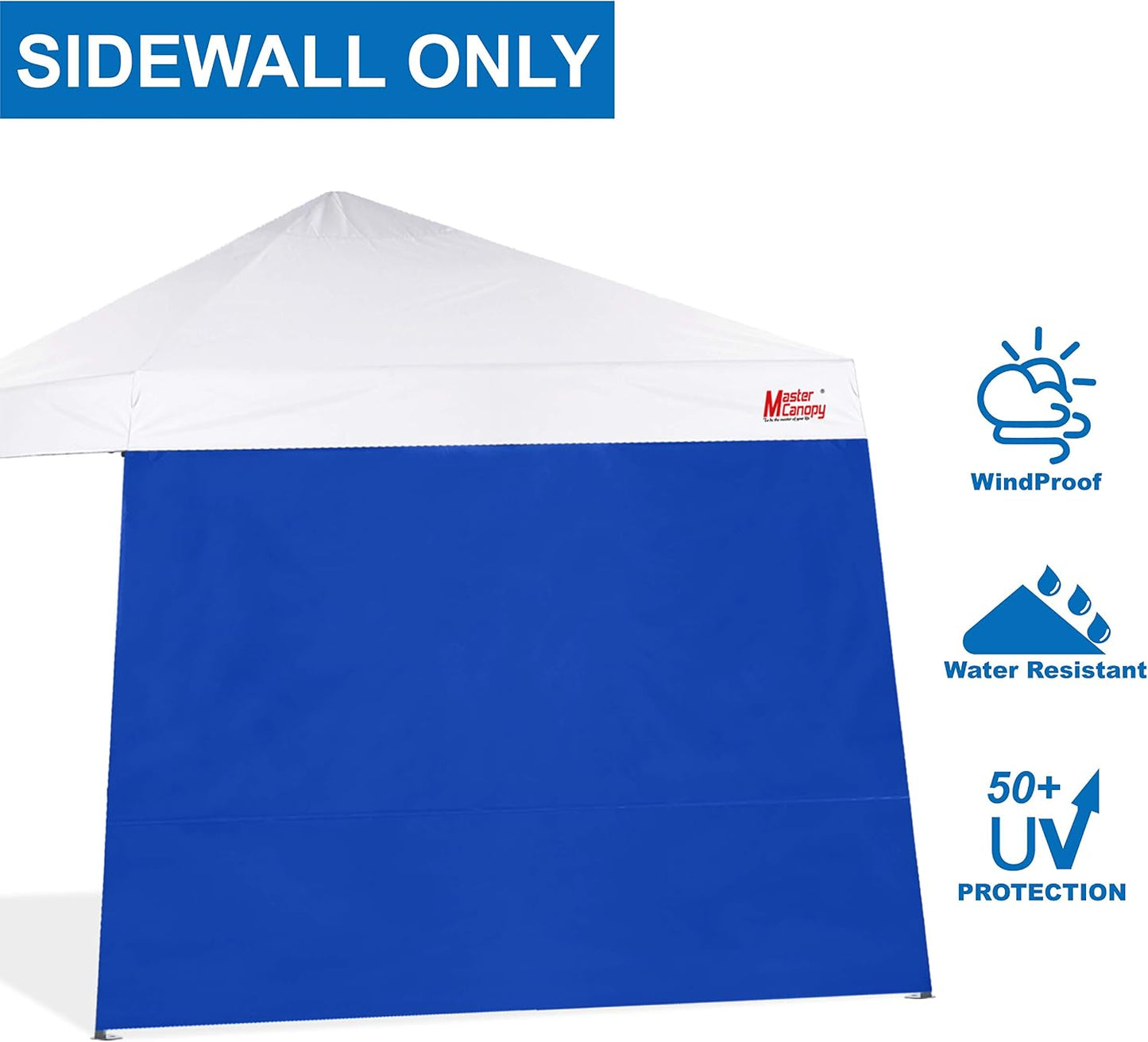 Pared lateral toldo tienda 10x10 pierna inclinada azul