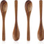 Set 4 cucharas madera 6.3pulg para servir miel azúcar sopa té