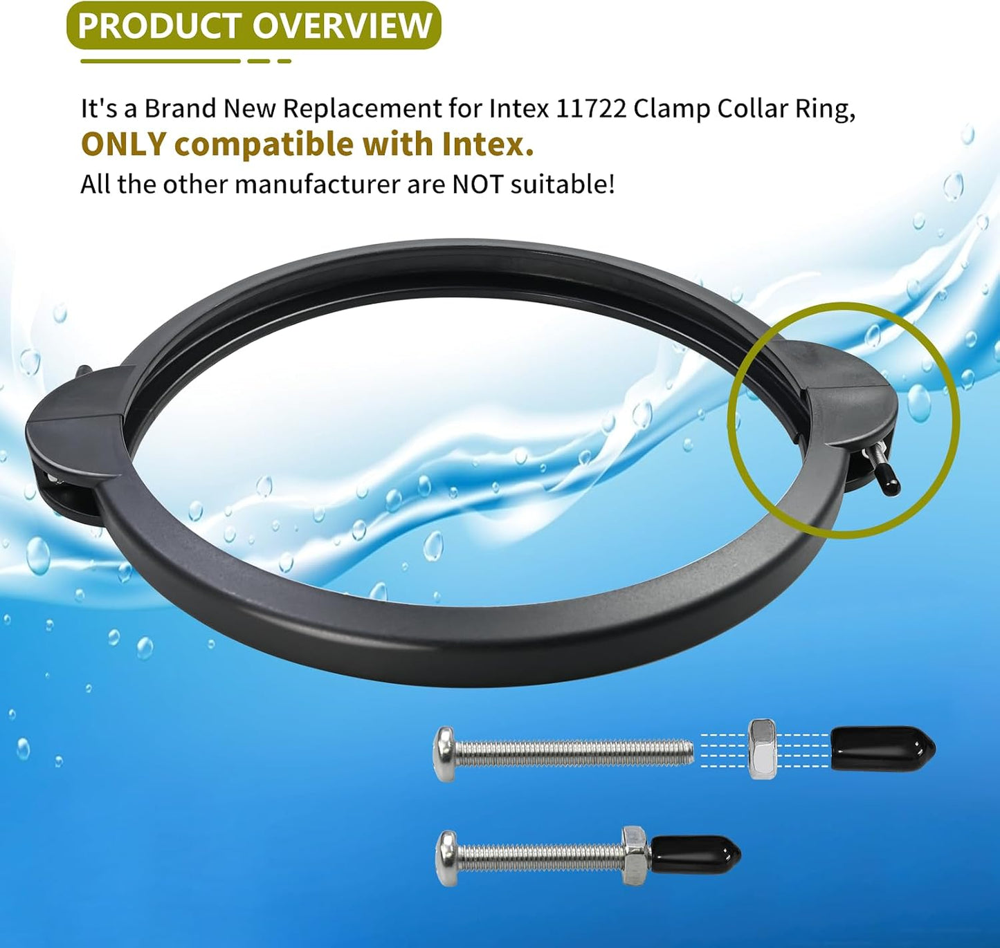 Abrazadera filtro arena Intex 10" Krystal Clear