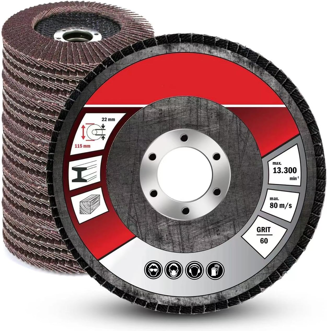 20 Discos Lija 4 1/2 Aleta Grano 40-120 Madera Metal