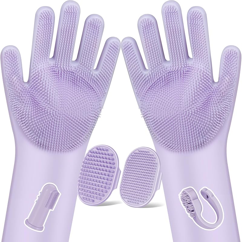 Kit 6 Pzas Aseo Mascotas Guantes Cepillo Champú