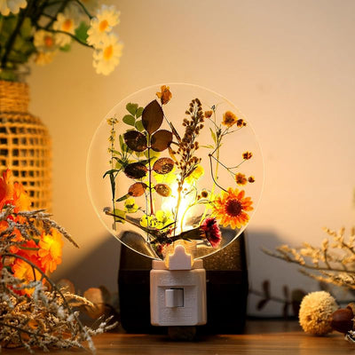 Luz nocturna flores enchufable pared vintage baño dormitorio