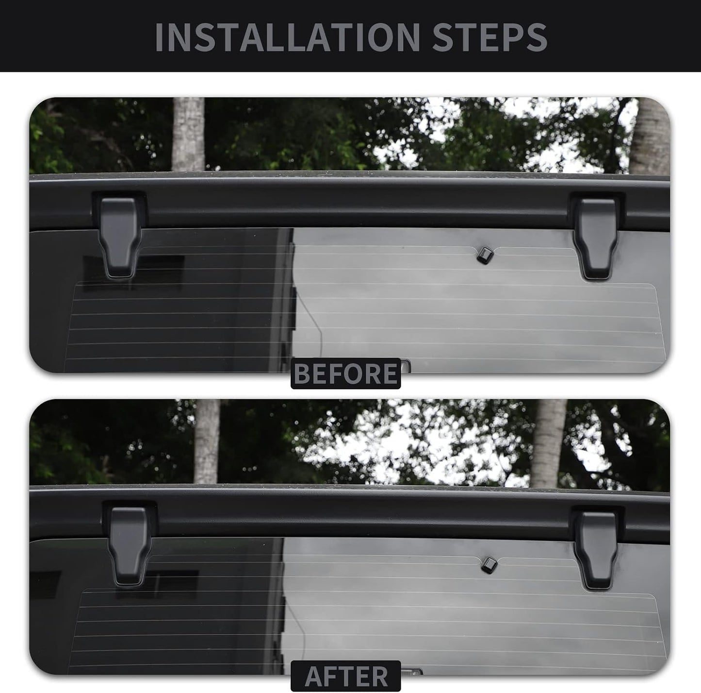 Cubierta bisagra vidrio puerta trasera Jeep JL 2018-21 negro