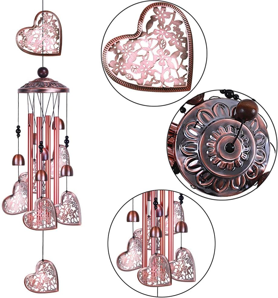 Campanillas de viento corazón decoración hogar jardín