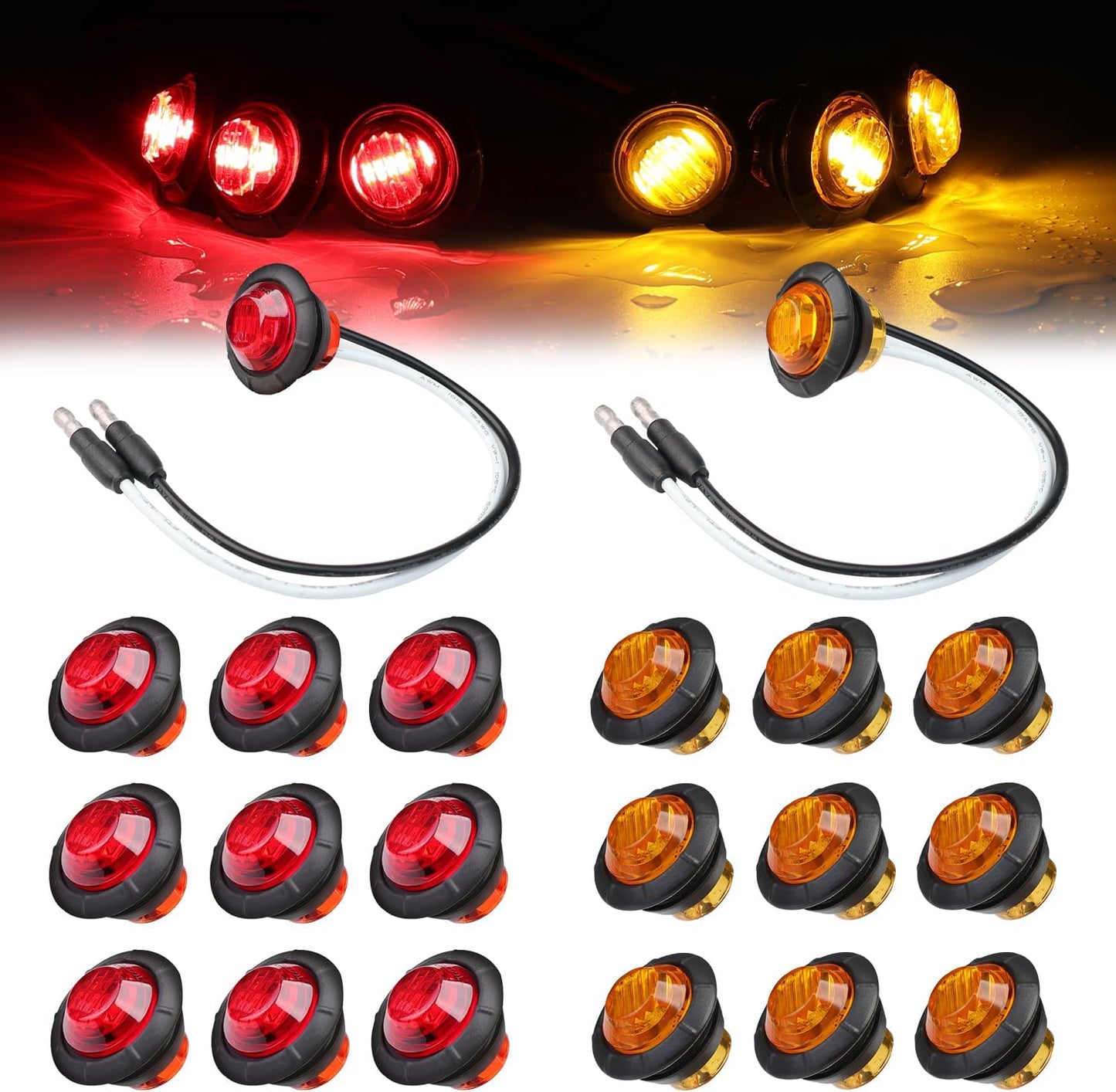 Marcador LED 3/4" 10 luces rojas enchufe universal