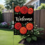 Bandera jardín dalia roja 12x18pulg doble cara