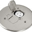Tapa doble abatible caja piso 5.75" UL latón niquelado