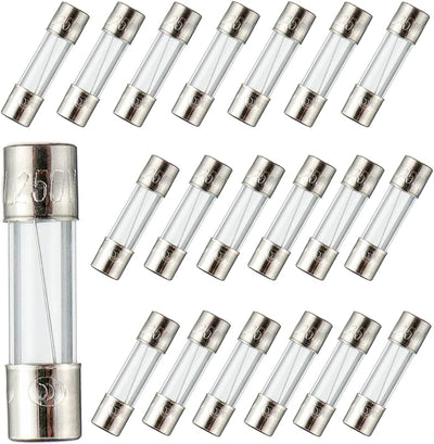 Fusibles vidrio soplado rápido F8AL250V 0.2x0.78pulg 20 pzas
