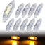 10 Indicadores LED Ámbar Claro Bisel Cromado Universal