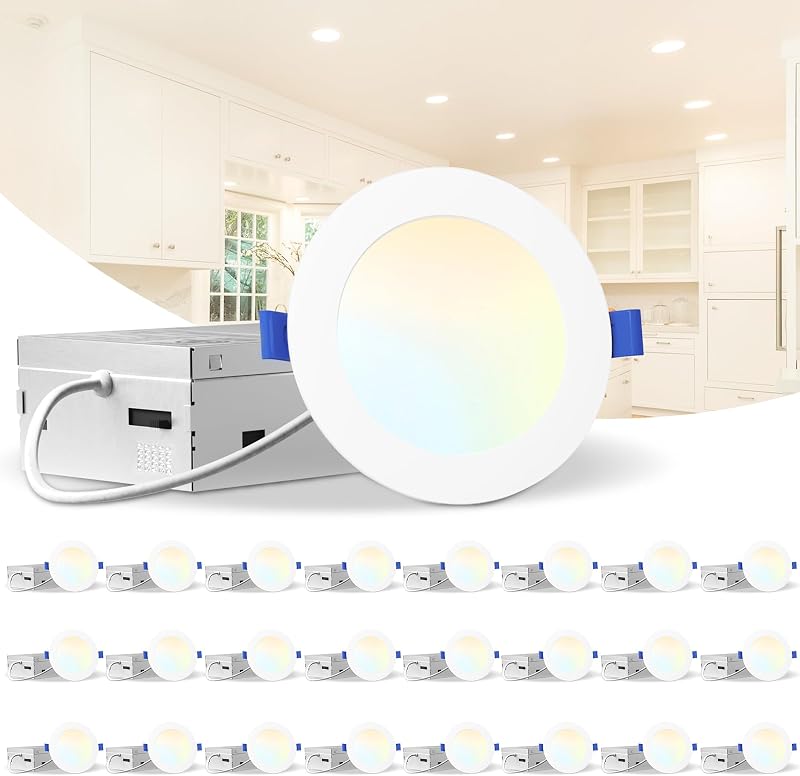Lámpara techo empotrable LED 4" 24uds 2500K-5000K