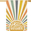 Bandera Hello Sunshine 28x40" doble cara exterior resistente