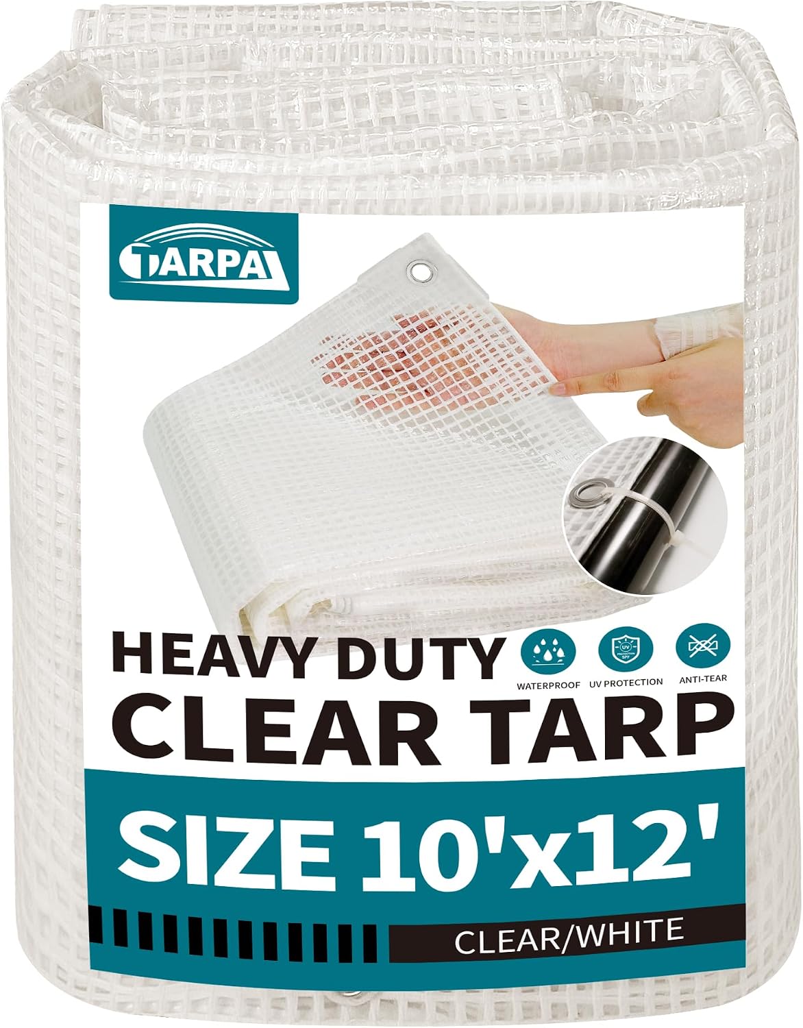 Lona transparente blanca 10x12ft impermeable para invernaderos