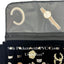 Estuche terciopelo joyas viaje 6 bolsillos PVC negro