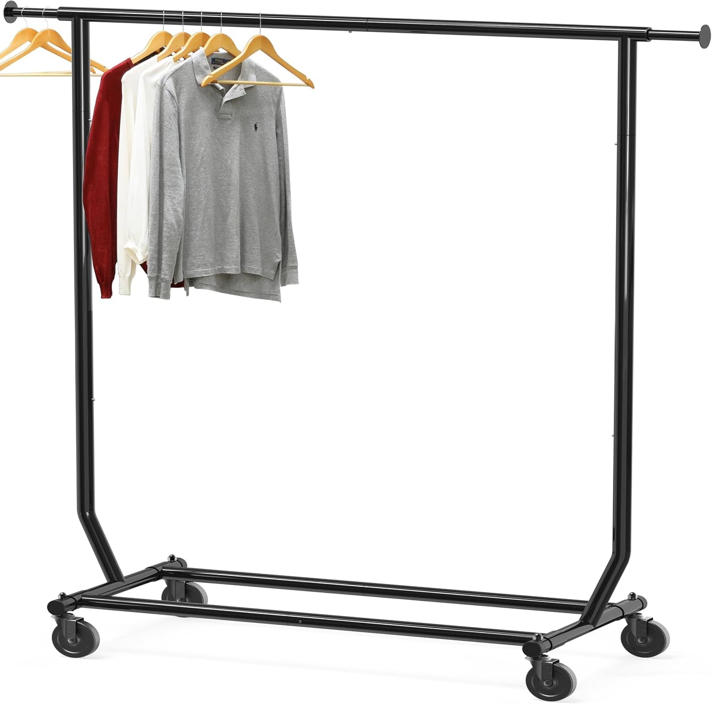Perchero ropa grado comercial color negro 50.25-75.25"