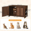 Caja arena gatos mueble oculto entrada lateral rejillas nogal