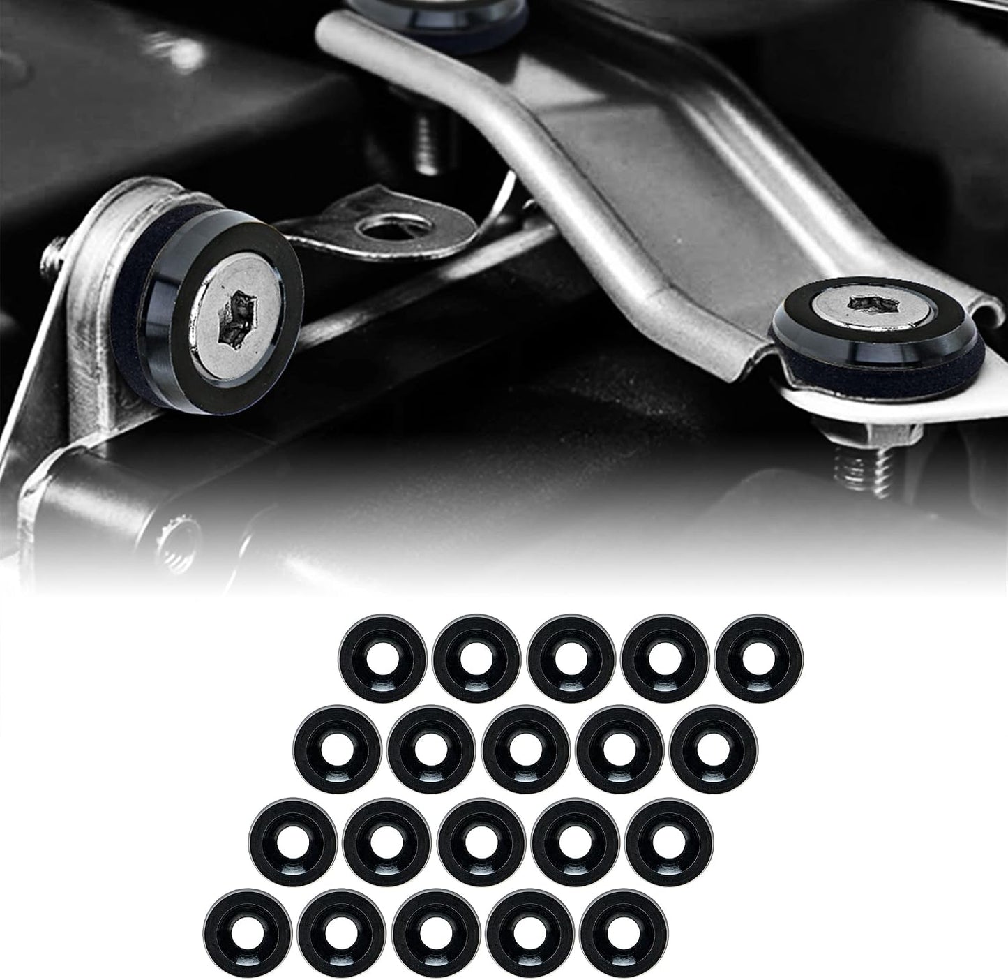 Kit 20 pernos aluminio parachoques M6 18mm para bahía motor