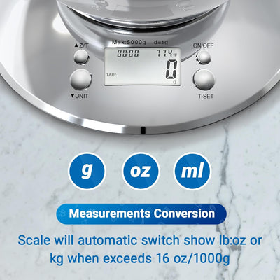 Báscula digital acero inox cocina 11lb con cuenco