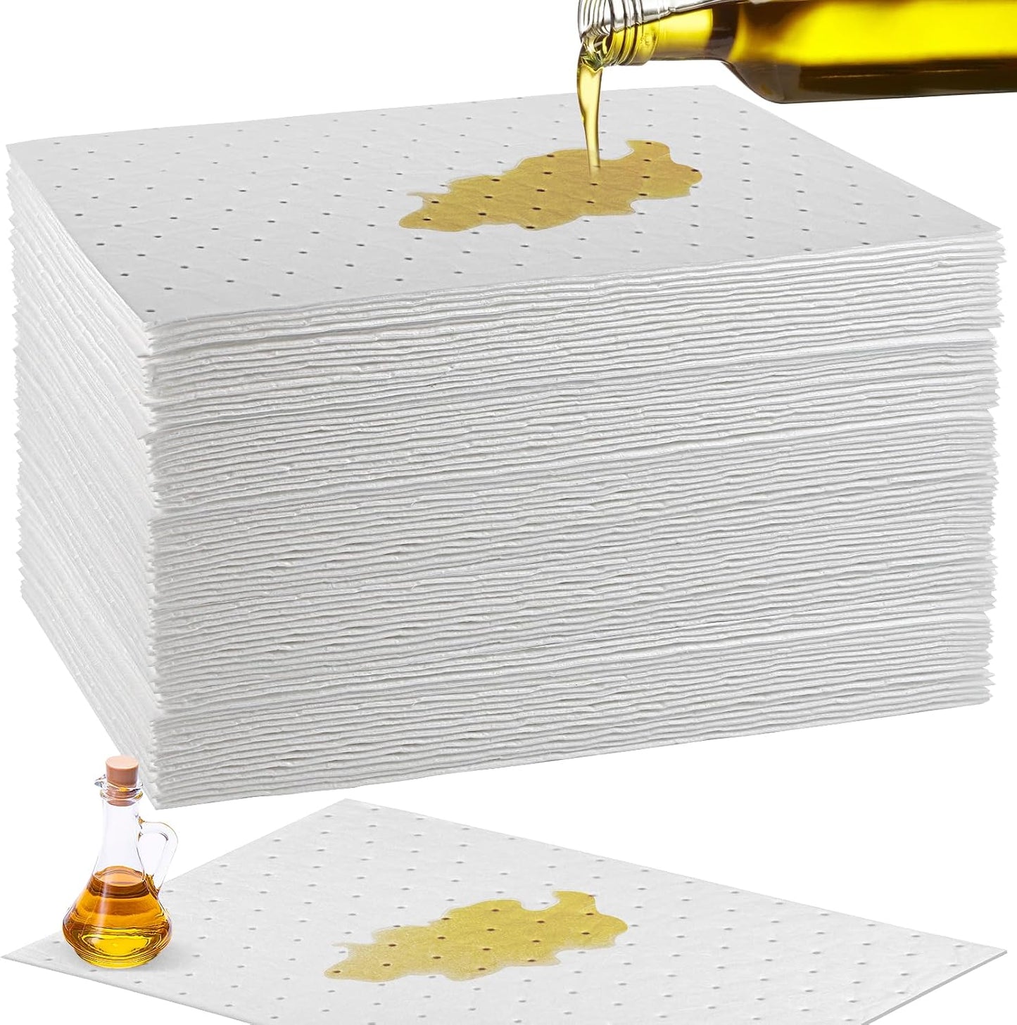 50 Almohadillas Absorbentes Aceite 9.8x13pulg Hogar Garaje