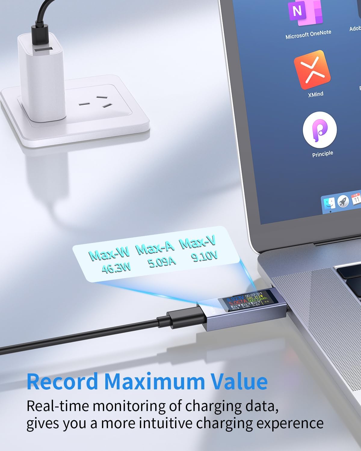 Medidor USB C 4-30V 0-12A PD Tester digital