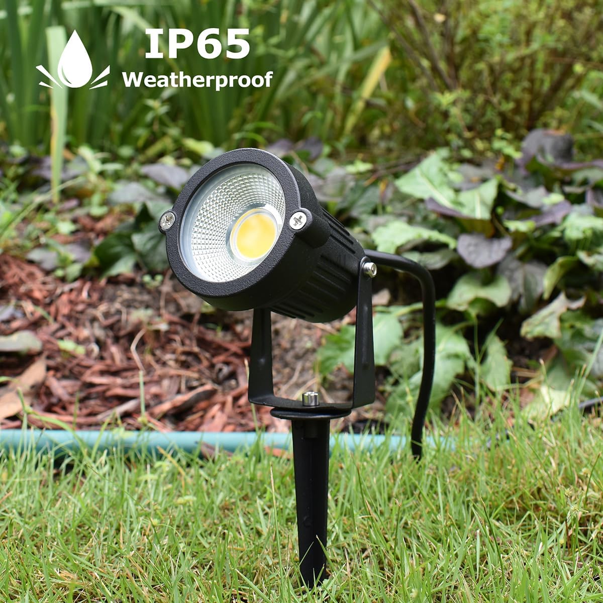 Foto luz LED exterior estaca metal 5W 3000K blanco cálido