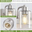 Apliques pared baño níquel cepillado 4 luces vidrio