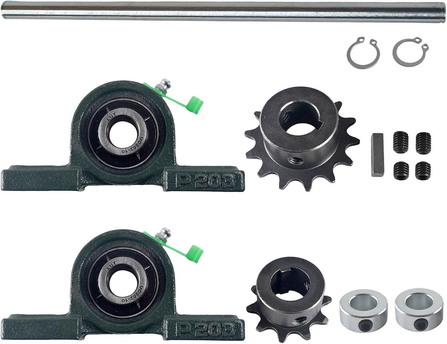 Kit eje transmisión galvanizado 5/8x16 Cadena #35