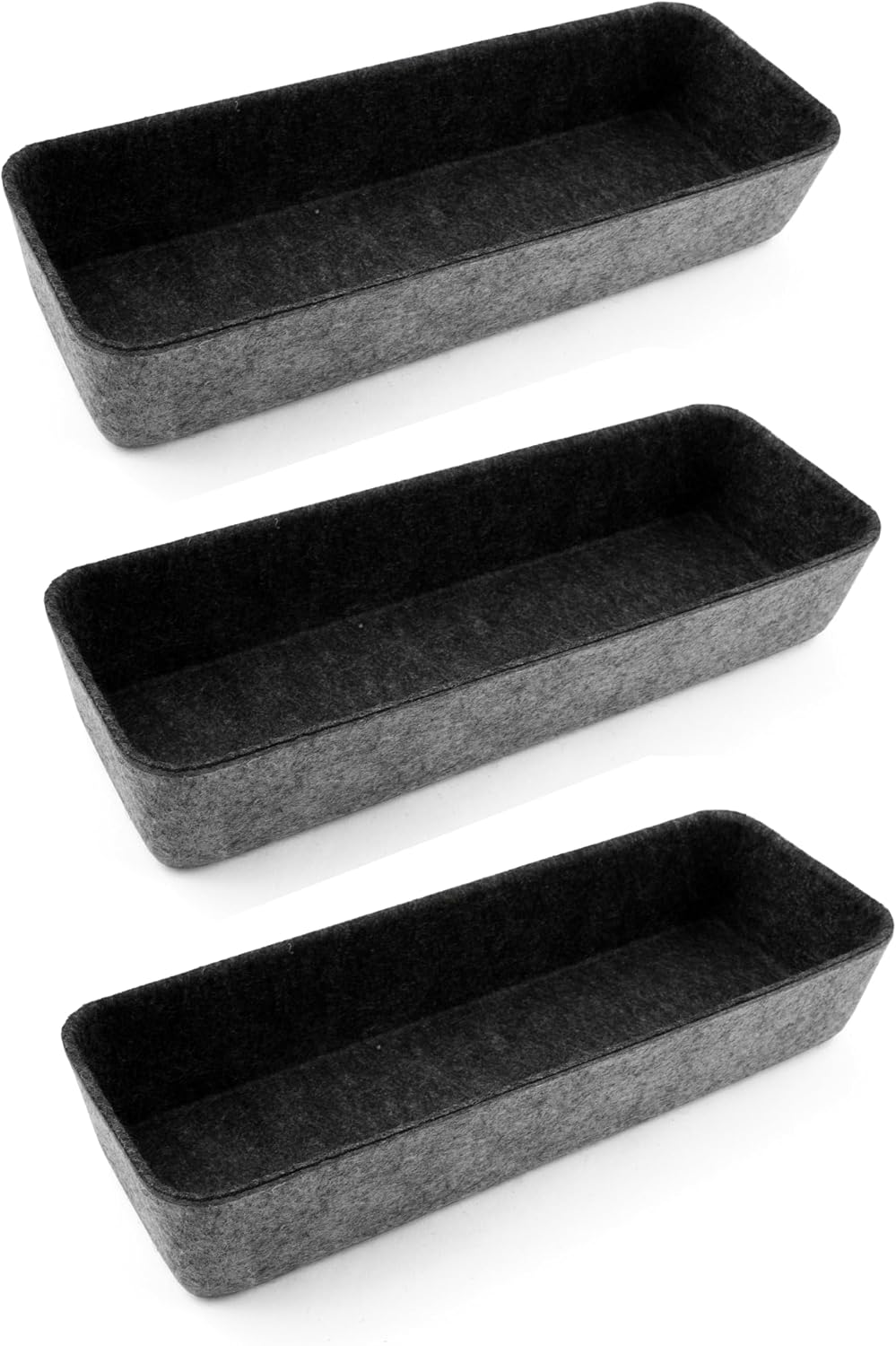 Contenedor fieltro 10.5x3.5" pack 3 carbón
