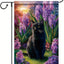 Banderas jardín gato negro 12x18" doble cara