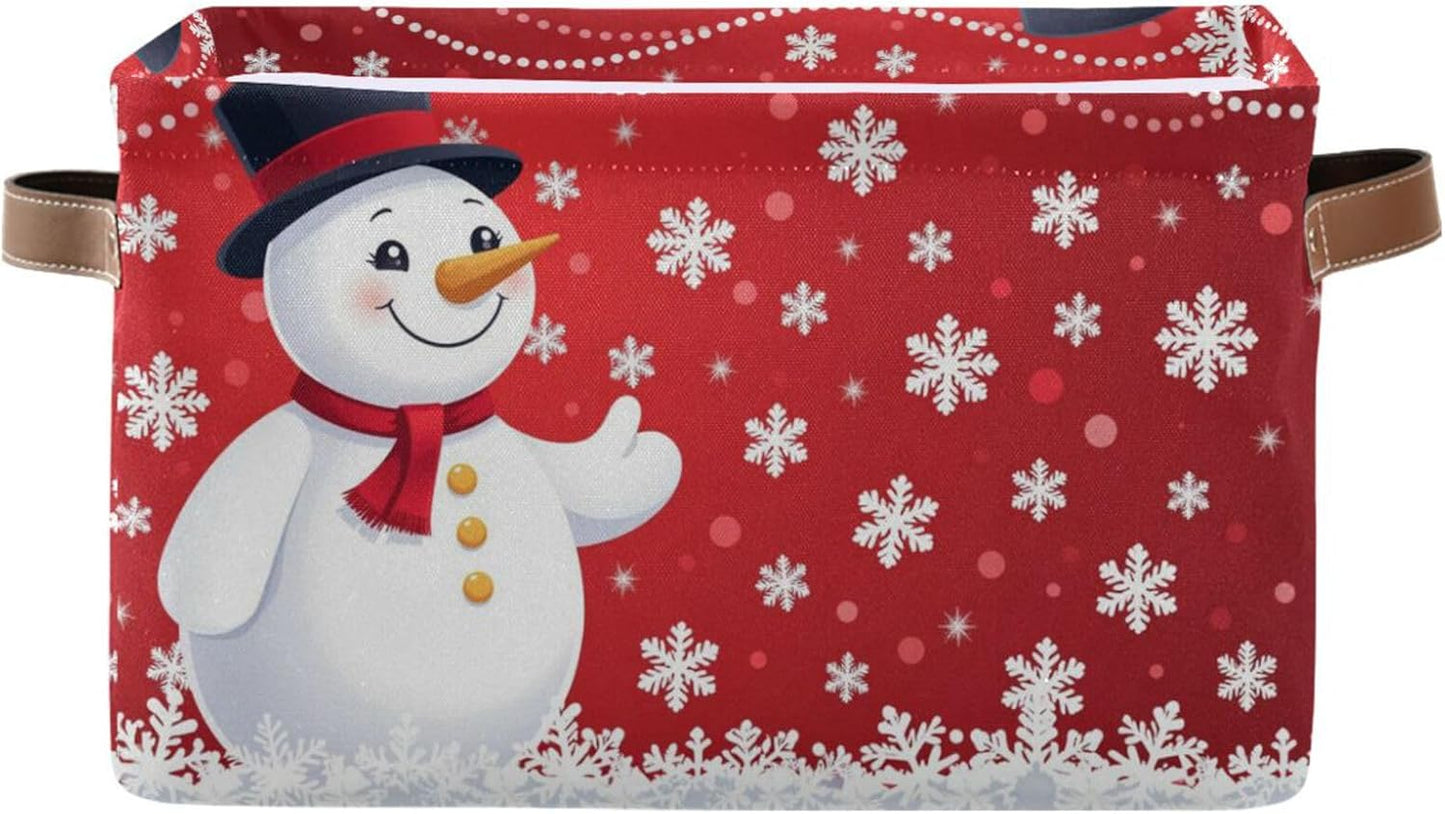 Cesta almacenamiento cubos plegables Navidad rojo