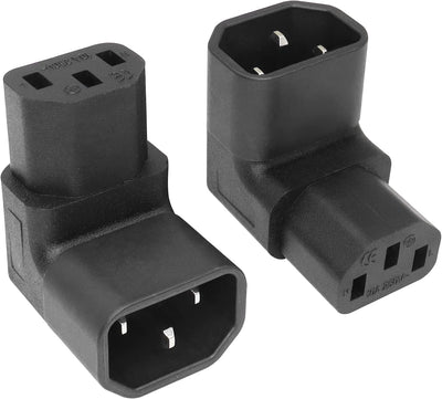 Adaptador C14 a C13 90 grados 2 Pzas