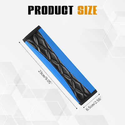 2 Fundas cuero cinturón seguridad hombros y cuello azul