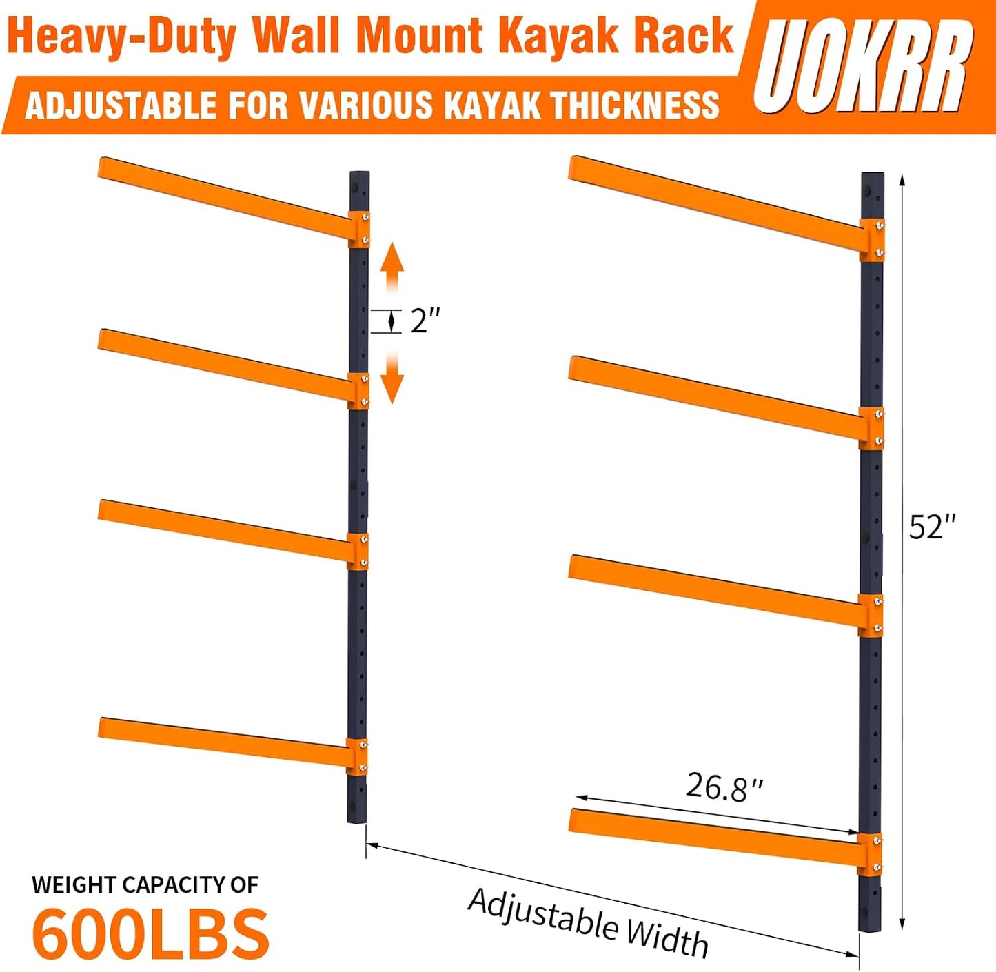Estante ajustable para kayak pared interior exterior garaje