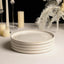 Set 4 platos llanos gres blanco apto lavavajillas