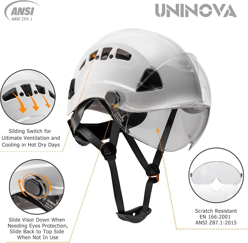 Casco seguridad ANSI Z89.1 ajustable 6 puntos