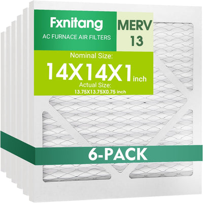 Filtro aire plisado MERV 13 paquete 6 13.75x13.75pulg