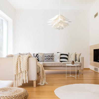 Pantalla lámpara colgante estilo rompecabezas DIY 20pulg Blanco