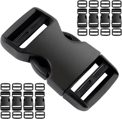 Juego 8 hebillas 1pulg para correas con 16 clips plástico