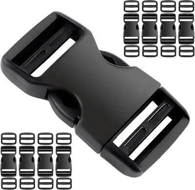Juego 8 hebillas 1pulg para correas con 16 clips plástico