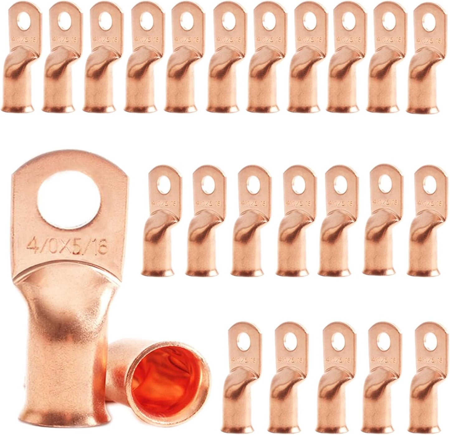 25 Pzas Terminales Anillo Cobre 4/0 AWG-5/16