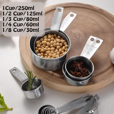 Set 5 Tazas Medidoras Acero Inox para Cocina