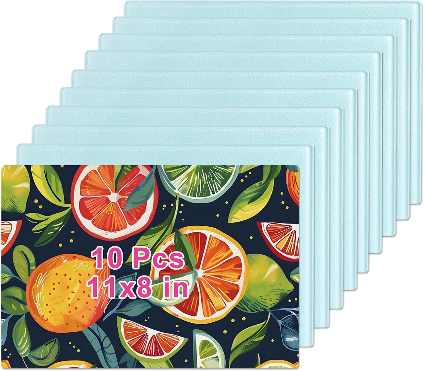 10 Pzas Tablas Cortar Vidrio Templado 11x8pulg Antiderrap
