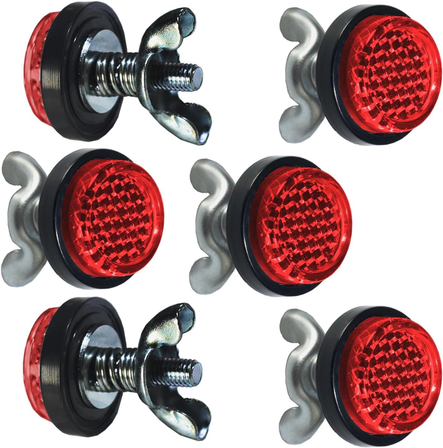 Reflejadores rojos pernos M5 para placa bicicleta 6 pzas