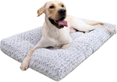 Cama perro grande antideslizante felpa 36x27pulg gris