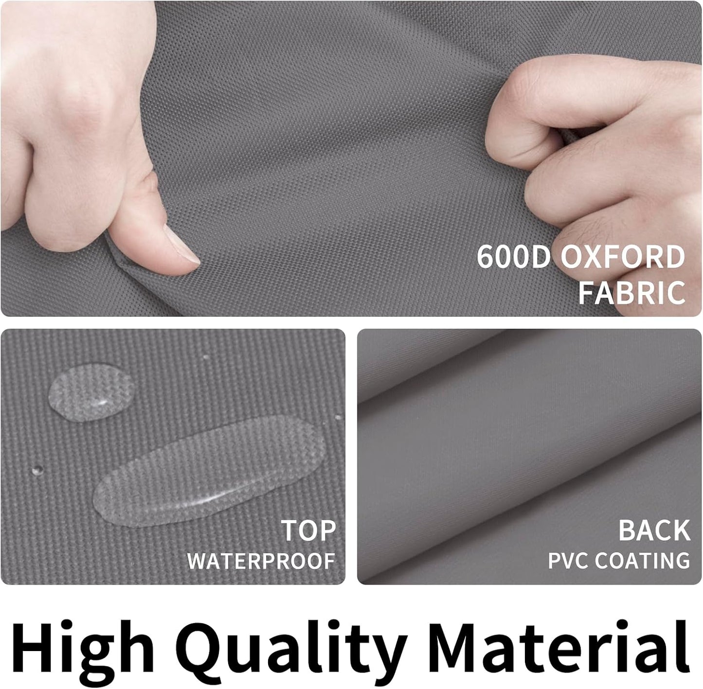 Cubierta mesa rectangular 84x44pulg impermeable gris