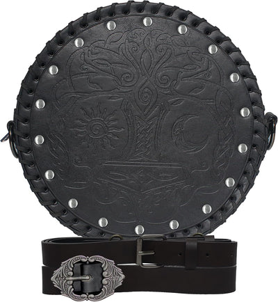 Bolso renacentista mujer piel sintética color marrón negro