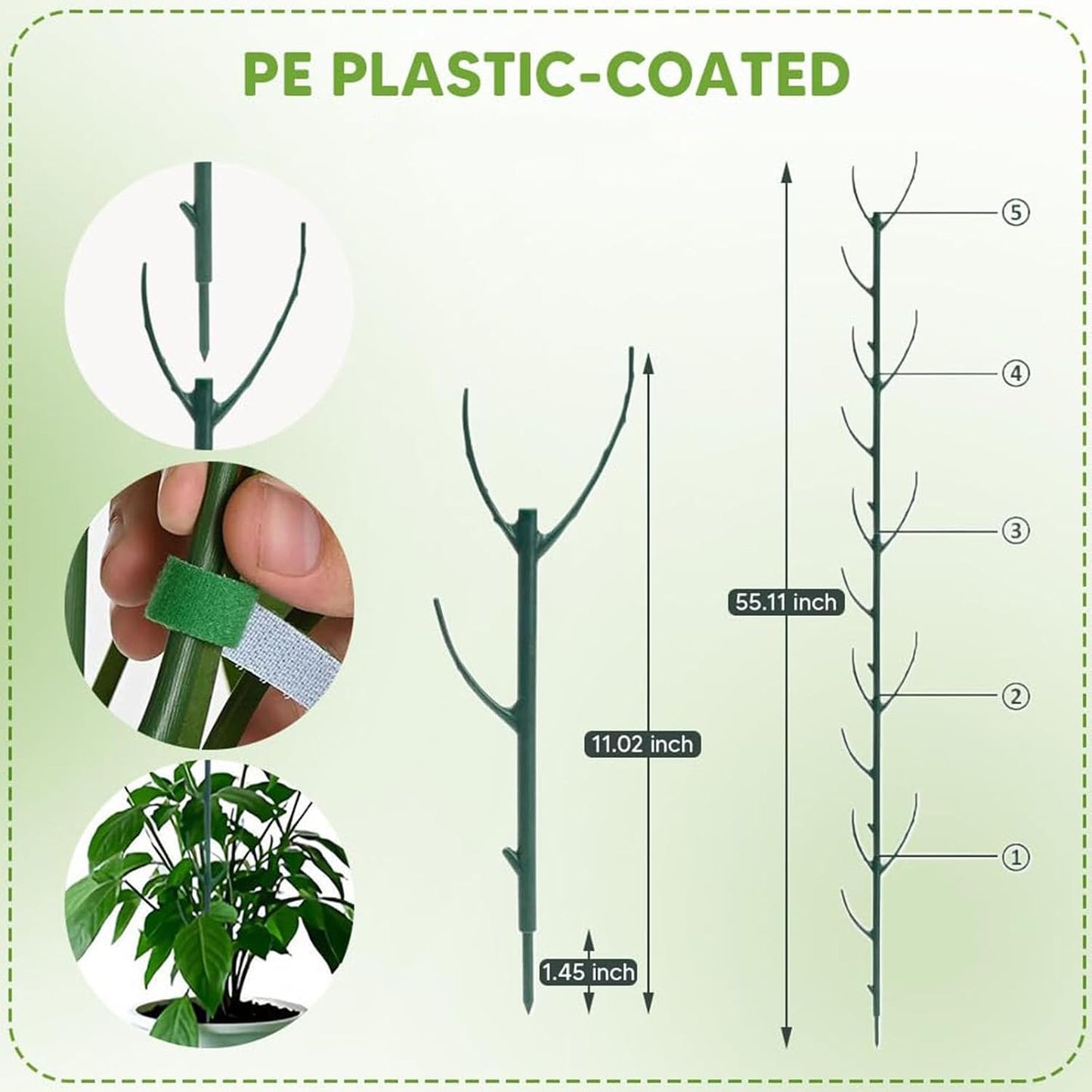 Estacas soporte plantas trepadoras 10" 10uds