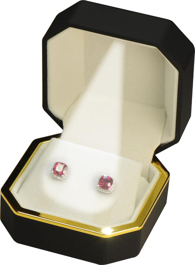 Caja aretes LED negra para diamantes y luces de regalo